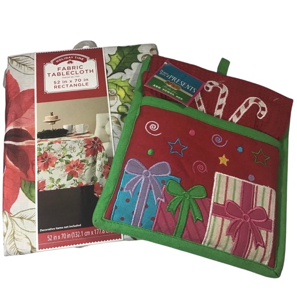 Potholder Towel Table Cloth Cracker Berral Holiday Fabric Rectangle Christmas - Picture 1 of 15